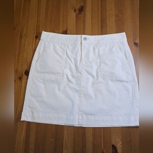 Loft Classic White  Denim Women's Skirt Size 8